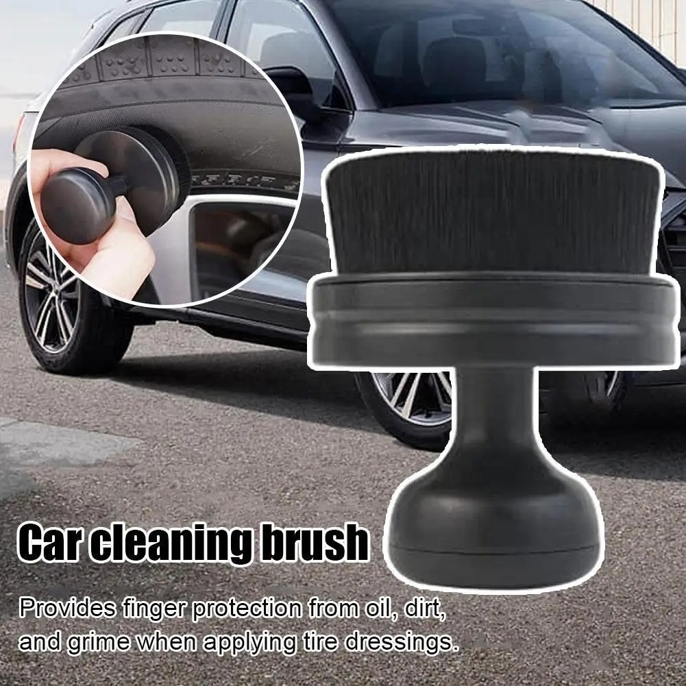 Portable Car Tire Brush With Seal Cover,High Density Soft Auto Detailing Equipment Detailer Brush For Tire Shine Polish Wax