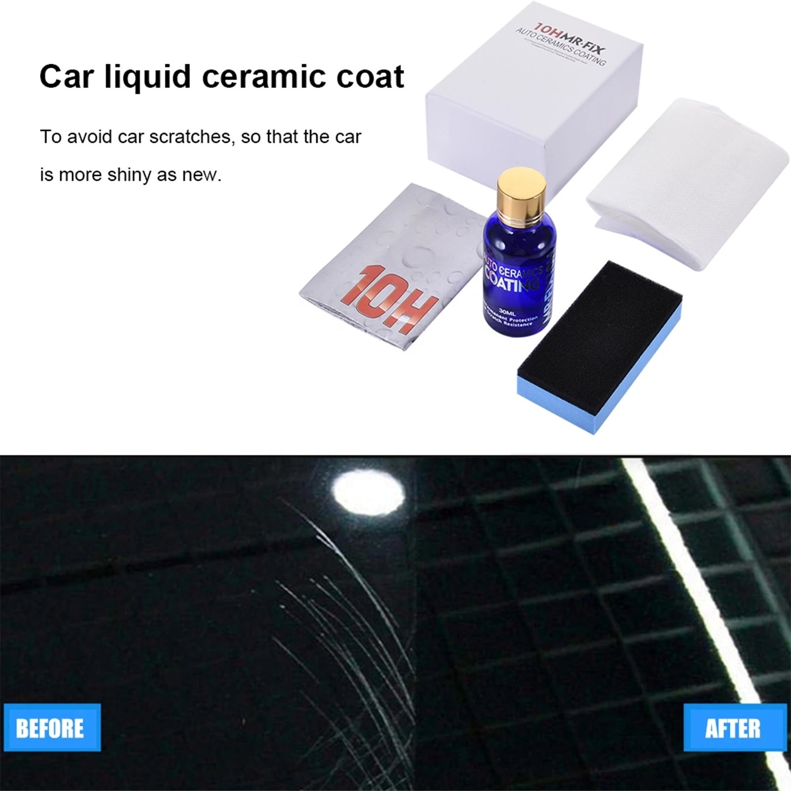 30/50ml Car Coating Car Polish Liquid Ceramic Coat 10H Anti-scratch Glass Auto Detailing Glasscoat Motorcycle Paint Car Styling