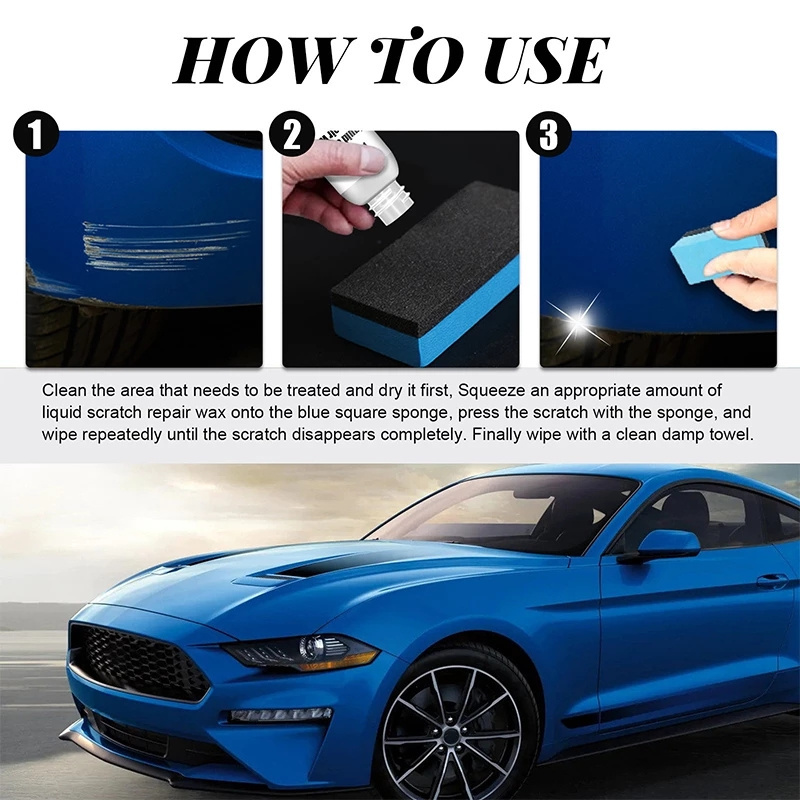 Car Scratch Repair Liquid Remove Stain Scratch Repair Agent No Trace Car Polish Cleaning Tool Liquid Scratch Repair Wax