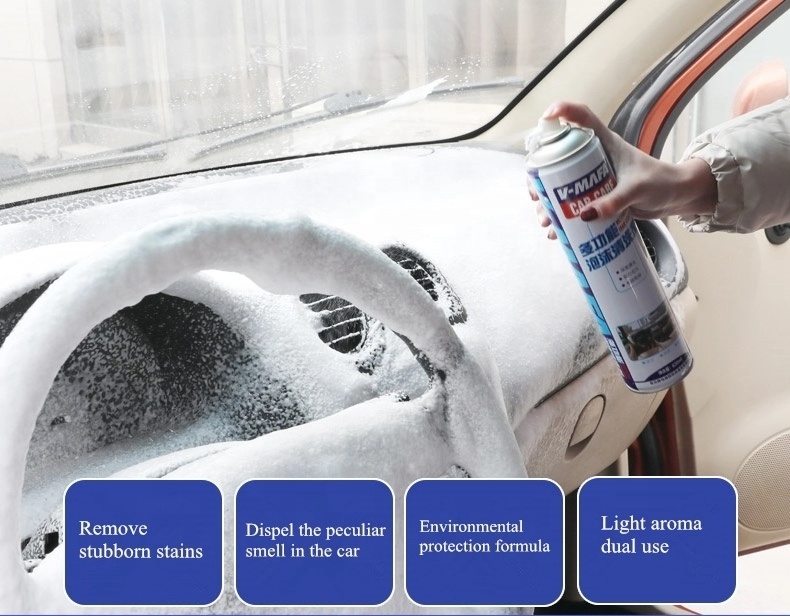 Car Interior Foam Cleaning spray interior Agent Leather Flannel Woven Fabric Water-free Multi-purpose Cleaner Foam Spray