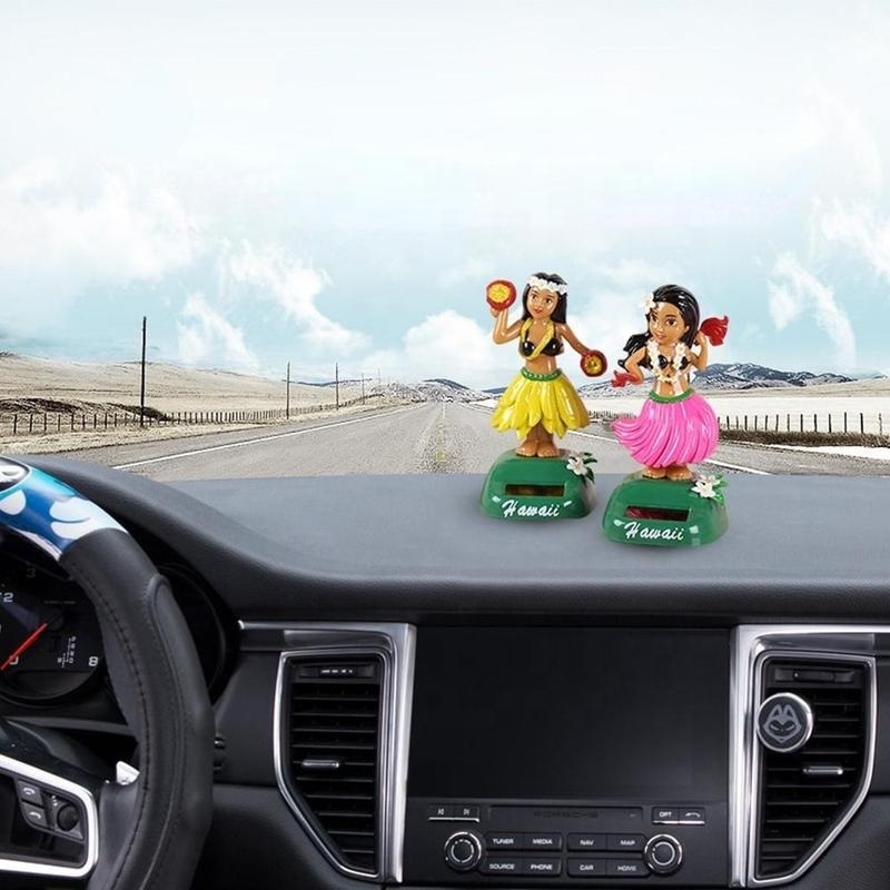 New Solar Swinging Hawaiian Girl Doll Car Creative Ornaments Decoration Toys Hula Girl Swinging Ornaments For Car Dashboard