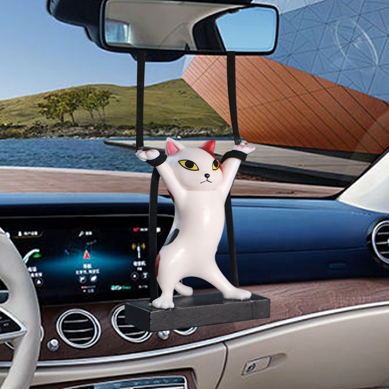 Car Pendant Creative Cute Branch cat hanging toys Rearview Mirror Pendant Car Interior Decoration Car Interior Accessories