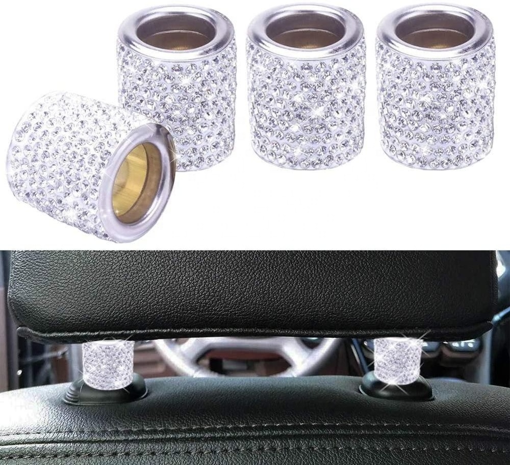 Car Accessories 2020 Interior Decorations Headrest Head Rest Collars Bling Crystal  Rings Decorative for Car SUV Truck