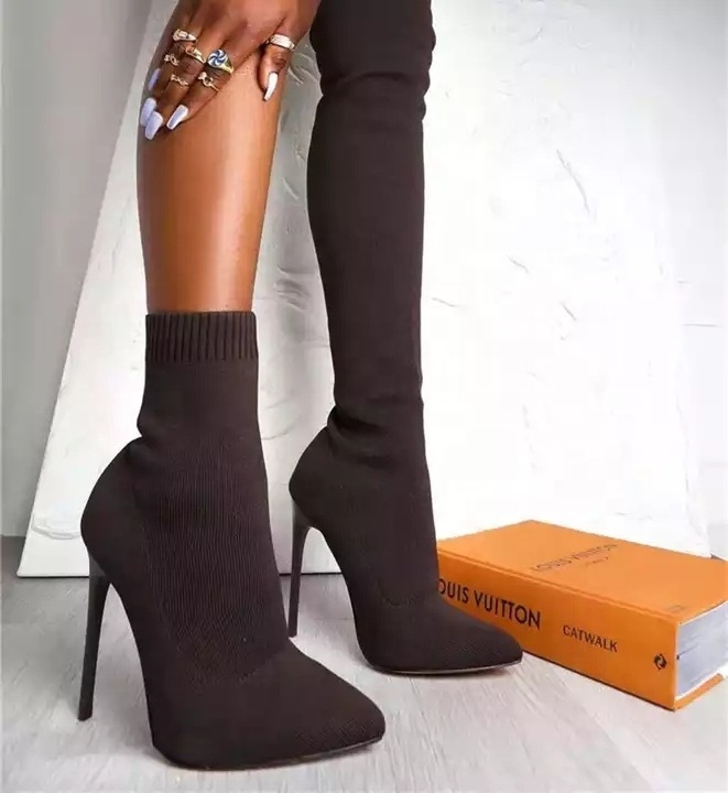 Size 36-43 Knitted Sexy Stiletto Over-the-knee Socks Women Winter Boots Women Thigh High Boots