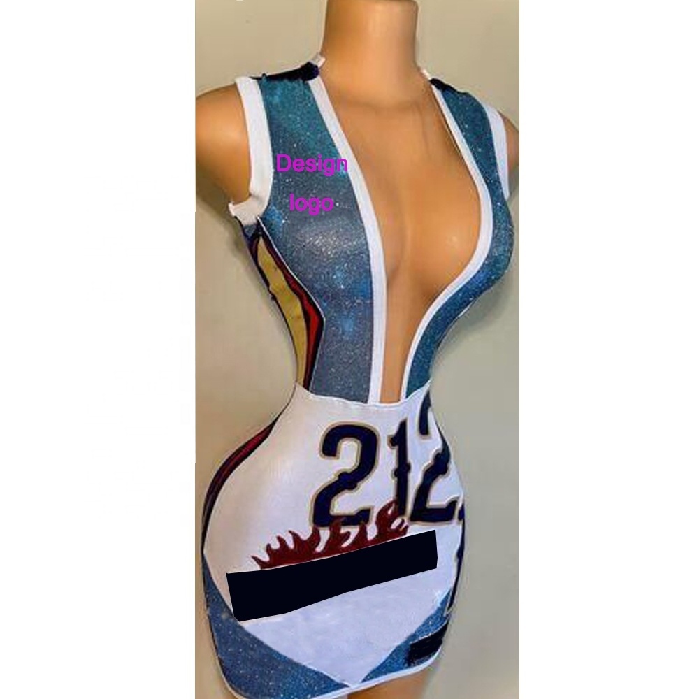 Dresses Women American Basketball Teams Womens Slim-fitting Sexy Jersey Dress