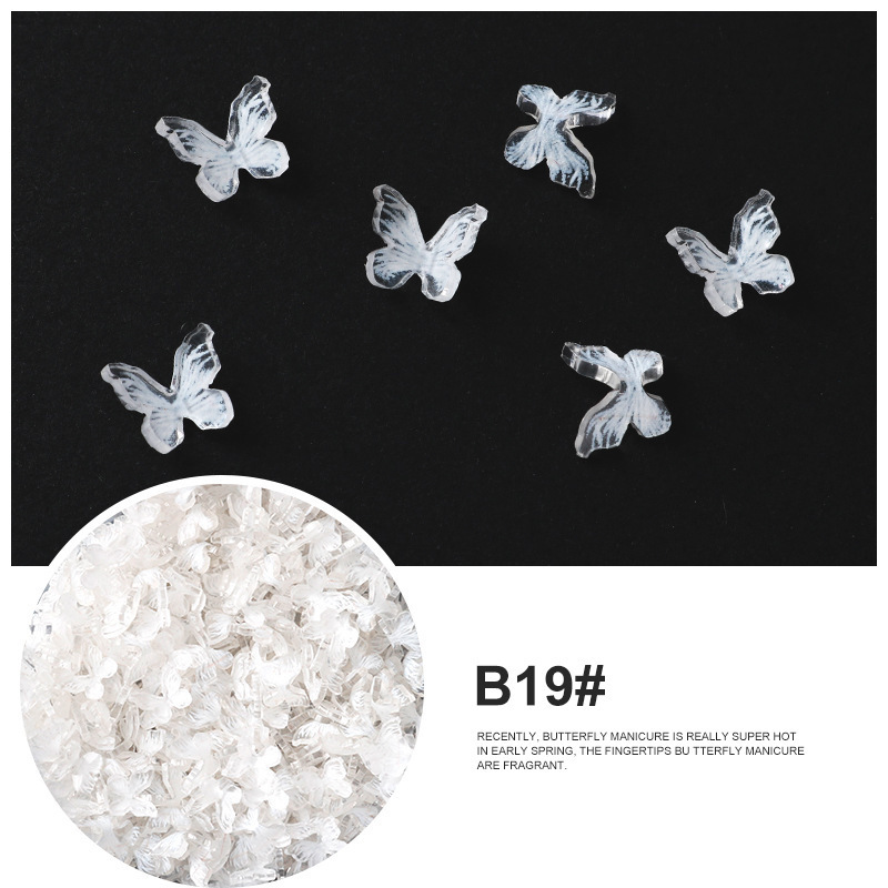 TSZS 2023 Summer Nail Design Cute Resin Butterfly Nail Beauty 3D Crystal Acrylic Butterflies Plastic Charms Nail Art Decorations