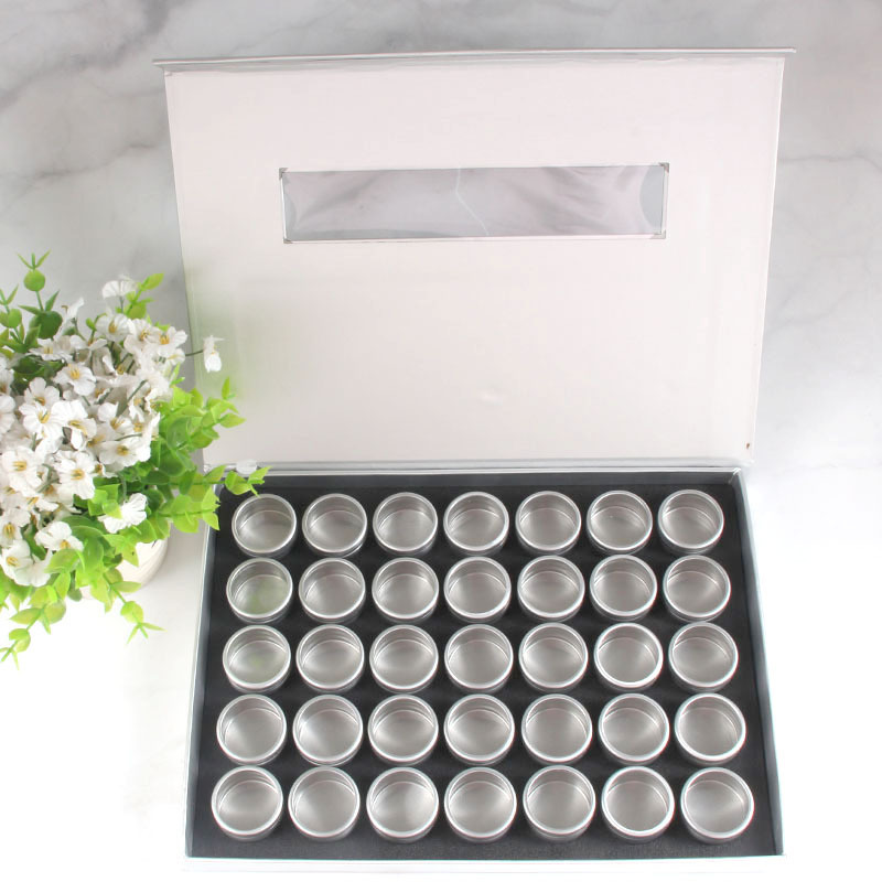 TSZS Wholesale Independent Aluminum Nail Art Empty Storage 35 Grid/ set Nail Decorations Box Nail Supplies