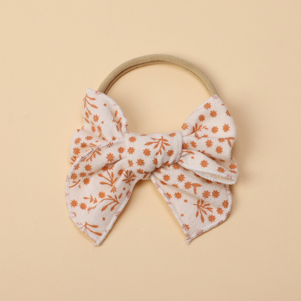 14-colors Children's bamboo knot cotton windmill bow hairband baby super soft headband in solid color