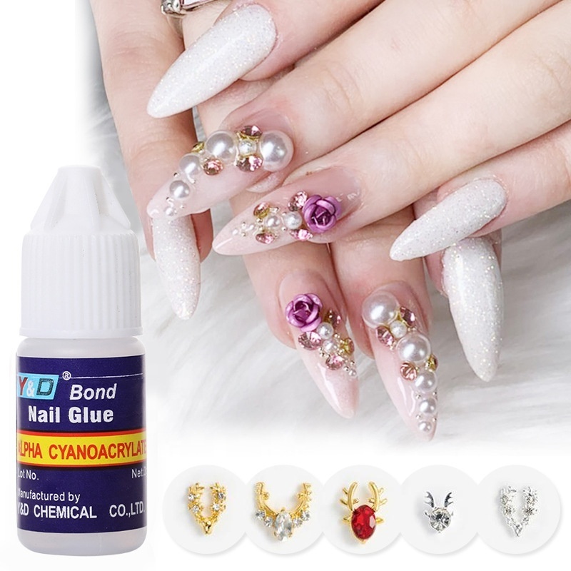 3g/bottle Non-toxic Strong Sticky Nail Art Accessories Adhesive Glue UV Gel for Press on Nails DIY Decoration Glue