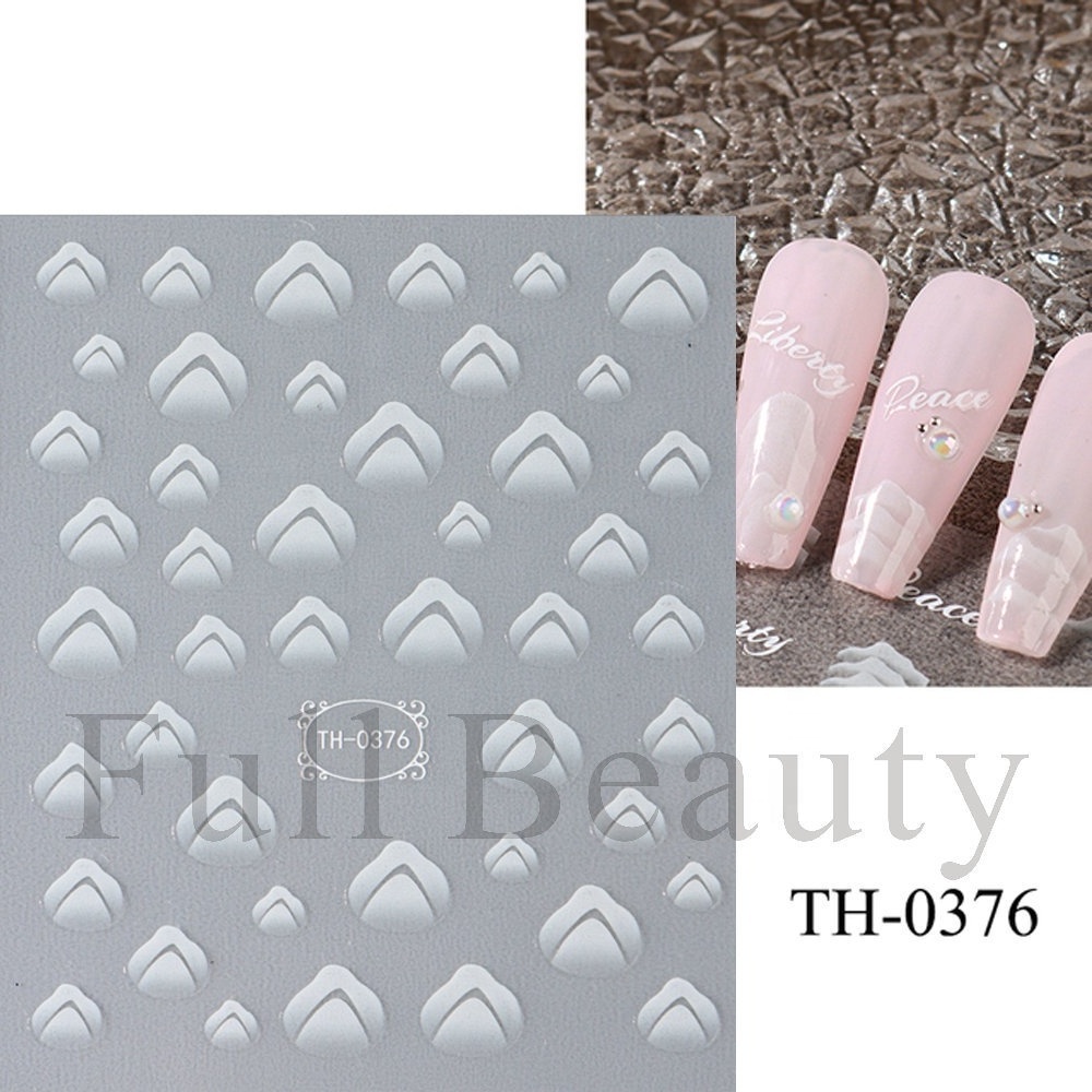 Wholesale New Design 3D Frosted Stickers Decal for Nail Art Decorations DIY Clouds Stars Moon Nail Stickers Nail Charms