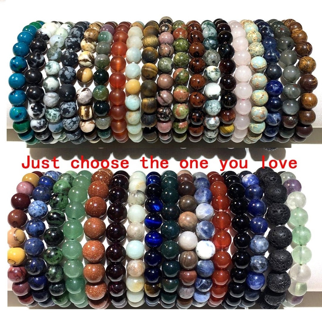 new arrival fengshui natural Genuine Gemstone Round Beaded Healing Crystal Bracelet ,handmade men women stretchy beads bracelet