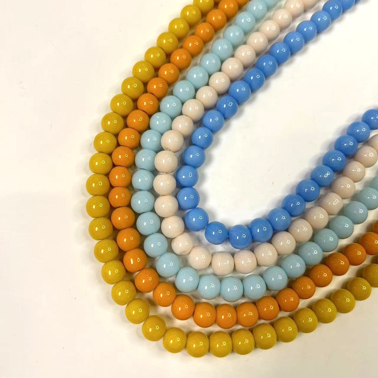 High Quality 8mm Porcelain Glossy Finish Glass Round Loose Bead Natural Stone Beads For DIY Bracelet Necklace Jewelry Findings