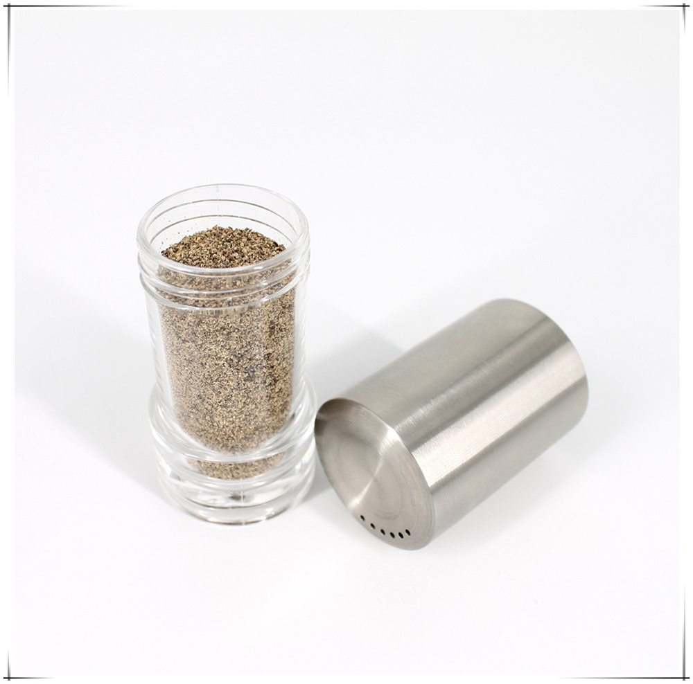 mini spice shaker set for salt and pepper with a stand rack