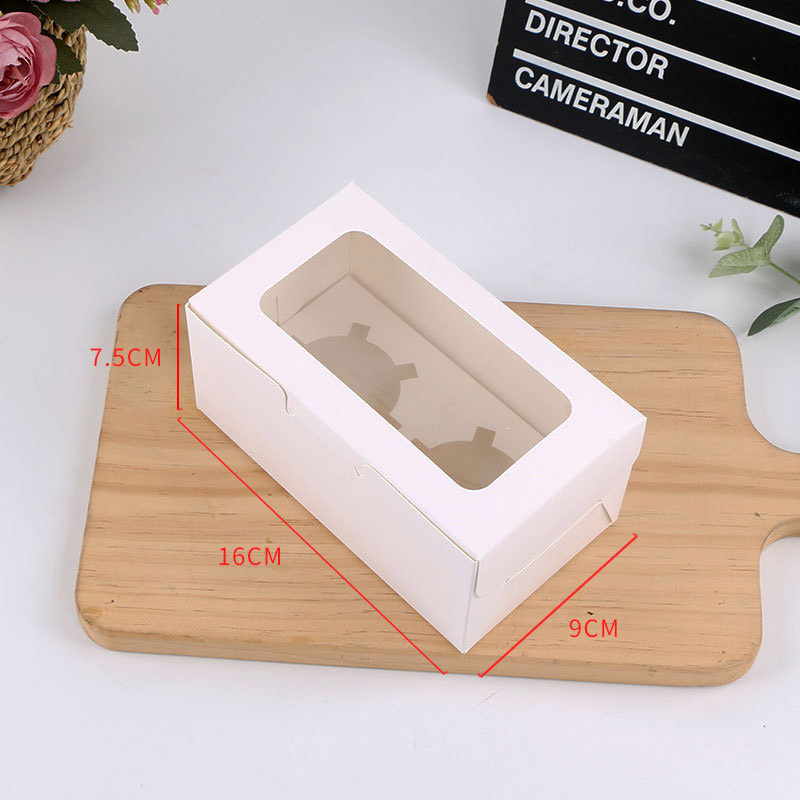 OMT White 6 Hole Caja Para Cupcake Cheese cake Pancake Mousse Cakesicle Packaging Boite Gateau Jetable Box With Clear Window Lid