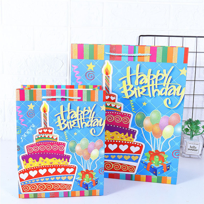 Omet Dusting Birthday Candle Cake Party Gift Paper Bag