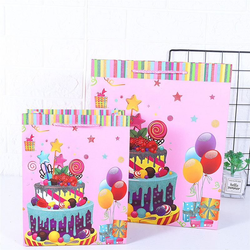 Omet Dusting Birthday Candle Cake Party Gift Paper Bag