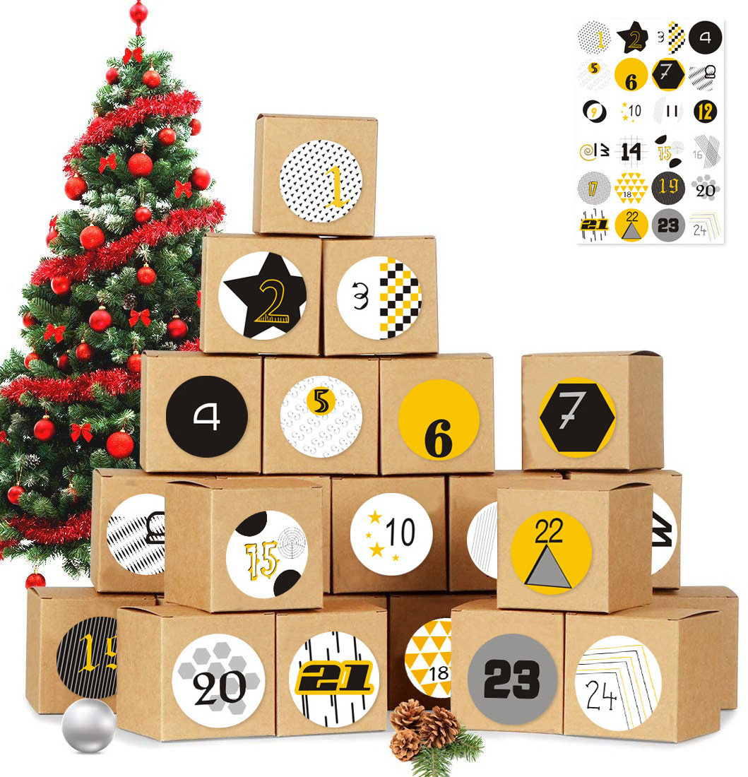 OMT Custom Luxury 12 Days Advent Calendar Dates Present Gift Packaging Rigid Paper Cardboard Box Of Calend Christmas Cookie