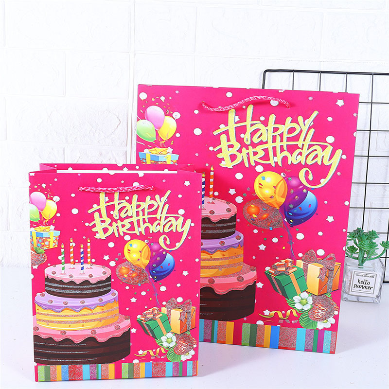 Omet Dusting Birthday Candle Cake Party Gift Paper Bag