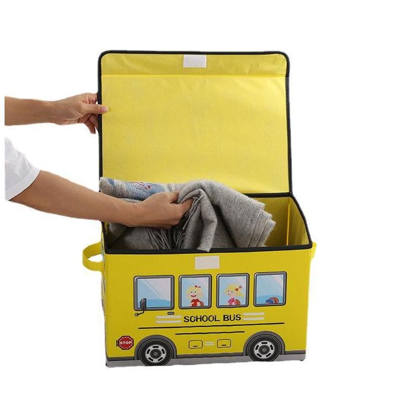 Storage box for clothing, socks, underwear and ties,Household large capacity Collapsible bus style storage box