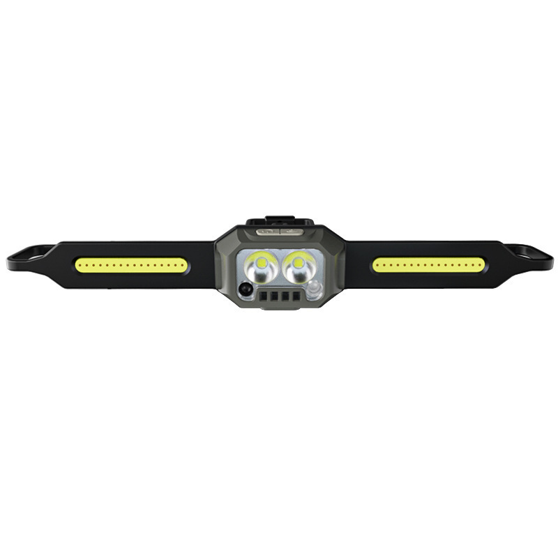 High Power Rechargeable Wide Beam Head Lamp LED with Motion Sensor Waterproof COB Head Light Flashlight for Hiking camping