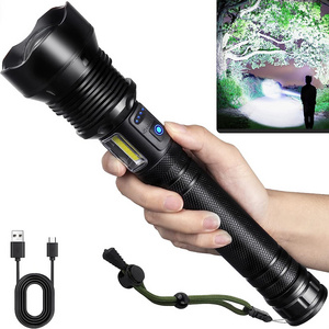 Super Bright XHP70 High Power Waterproof Flashlight Zoom Led Torch Tactical Aluminum Alloy Rechargeable Flashlight