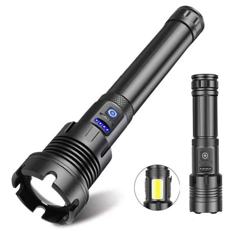 Super Bright XHP70 High Power Waterproof Flashlight Zoom Led Torch Tactical Aluminum Alloy Rechargeable Flashlight