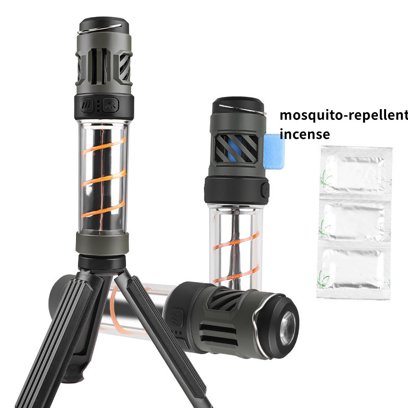 LED Mosquito Repellent Flashlights Torches Camping Light Outdoor Lighting Rechargeable Flashlight with Tripod Camping Lights