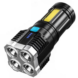 Outdoor Rechargeable 4 LED Flash Lamp Multifunctional Tactical Torch Strong lighting Flashlight For Outdoor Camping