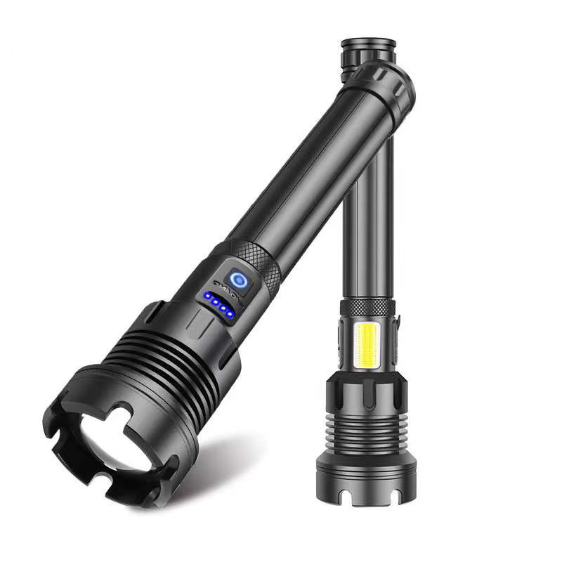 Super Bright XHP70 High Power Waterproof Flashlight Zoom Led Torch Tactical Aluminum Alloy Rechargeable Flashlight