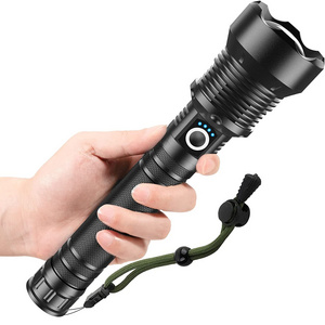 Powerful Lumens Waterproof Flash Torch Light USB Rechargeable Super Bright LED XHP70 Tactical Torchlight Flashlight With Zoom