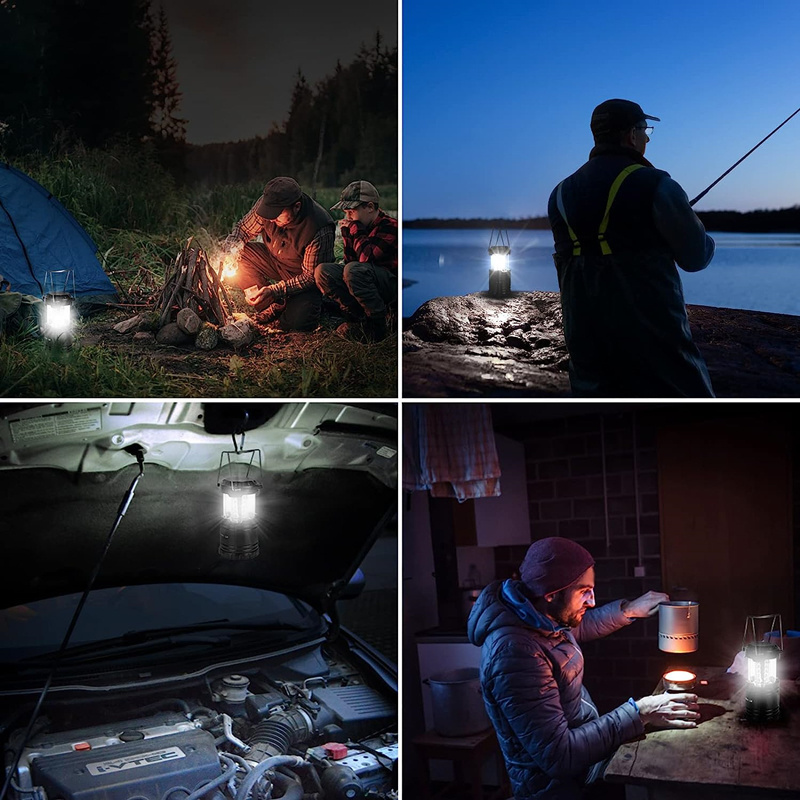 Portable LED Battery Powered Lamp Lights Magnetic Base and Foldable Hook Camping lamp for Emergency Use or Campsites