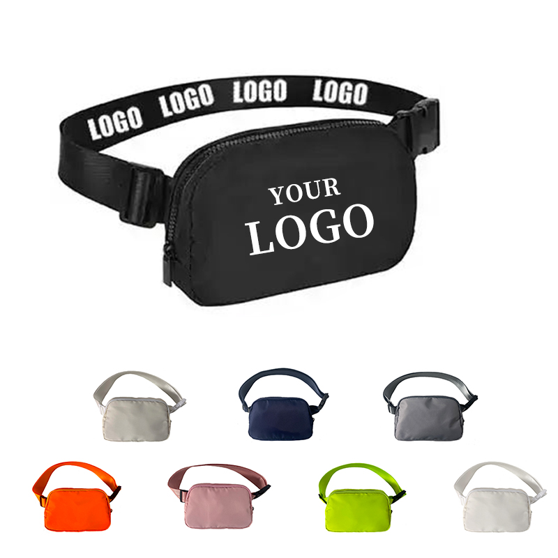 Wholesale Nylon Crossbody Fanny pack bag Women Shoulder waist bag Unisex lulu mini belt bag  for traveling running hiking