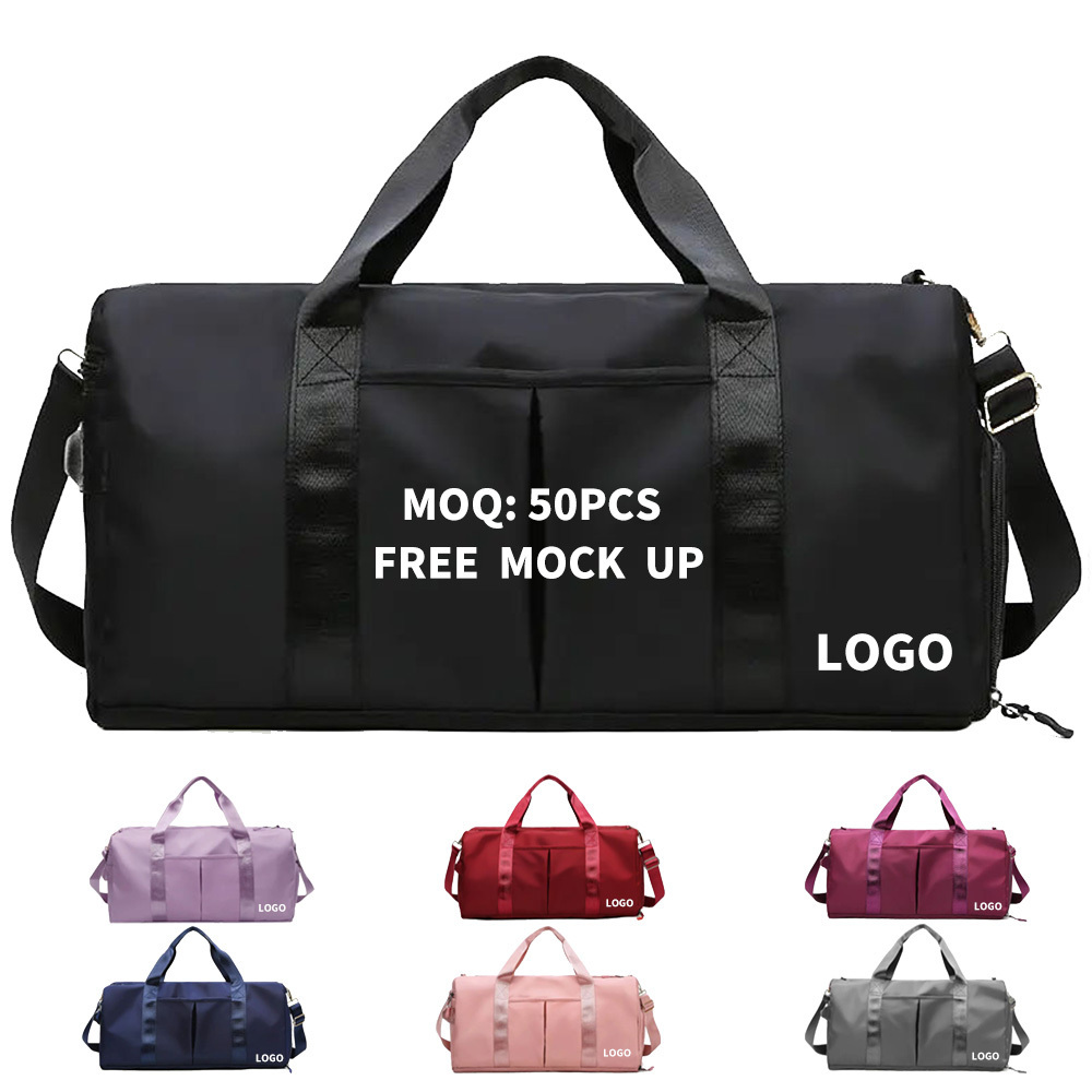 New Wholesale Gym Bag Custom Logo Fitness Workout Travel Sports Gym Bag With Wet Pocket Shoes Compartment Gym Duffle Bag For Men