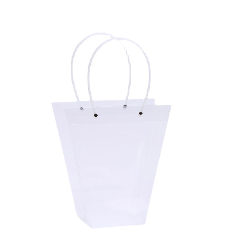 PP Floral Bags Packaging Plastic Transparent Tote Gift Bags For Birthday Christmas Valentine Mother's Day Wedding