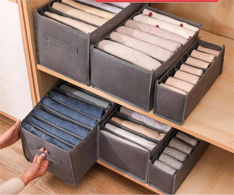 Hot Sell Wardrobe Clothes Organizer for Jeans Foldable Closet Underwear Storage Organizer Drawer with Handle