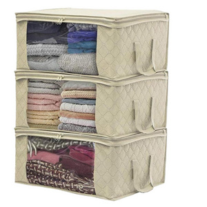 Wholesales Foldable Blanket Clothes Storage Bag Clothes Storage Containers with Lids Handle for Organizing Bedroom