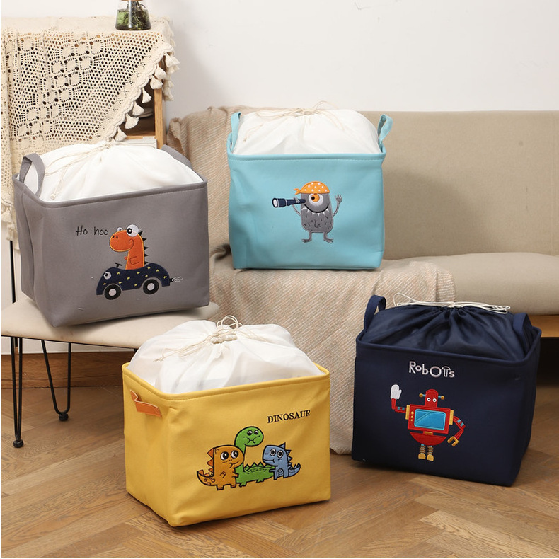 OEM Book Clothes Snack Storage Basket Three-Layer Thickened With Lace Embroidery Pattern Children'S Toy Organizer Basket