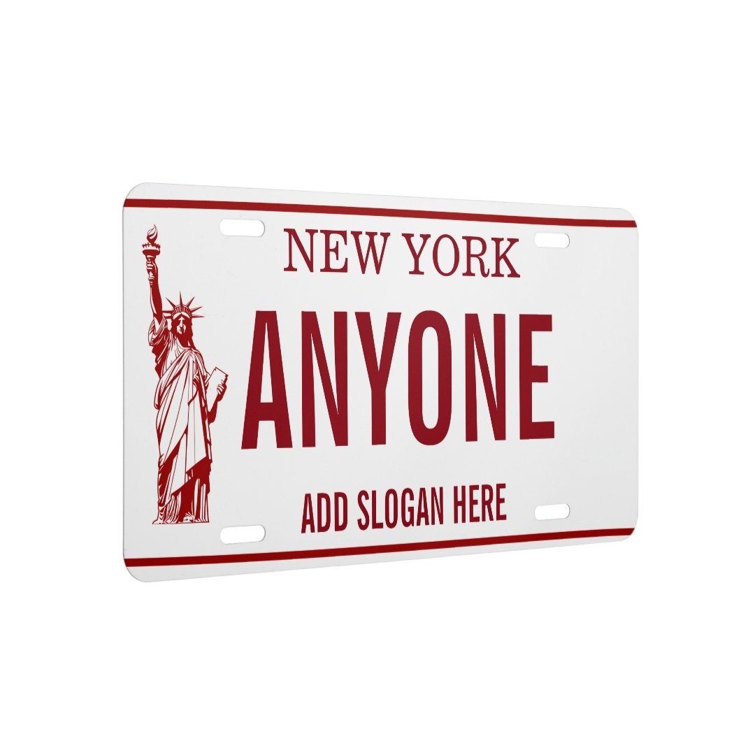 NEW YORK Embossed Tin Sign Magnet Metal Mini Aluminum License Plate With Magnet