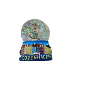 COPENHAGEN SouvenirsSnow Resin Crafts Hand Painting Custom Snow Globe  Tourist COPENHAGEN Gifts Glass Snowball