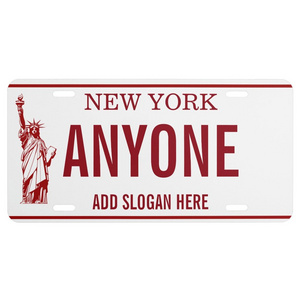 NEW YORK Embossed Tin Sign Magnet Metal Mini Aluminum License Plate With Magnet