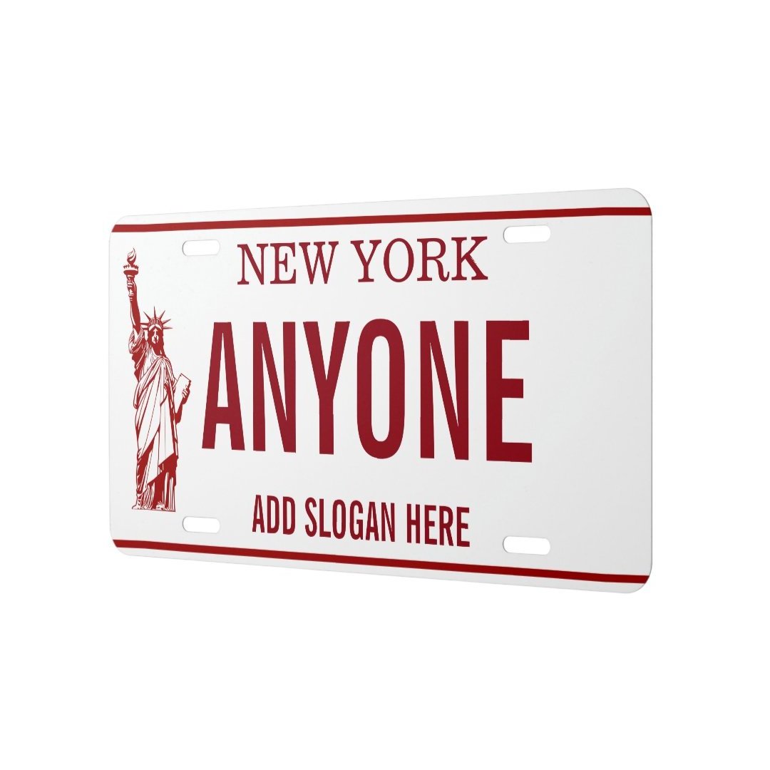 NEW YORK Embossed Tin Sign Magnet Metal Mini Aluminum License Plate With Magnet