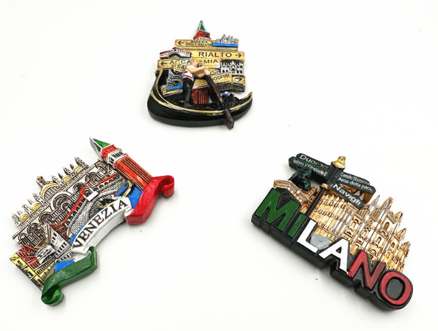 Venezia Italy Milan Cultural Creative Souvenirs Foreign City Scenery Shape Magnetic Stickers Coastal Style Refrigerator Magnets