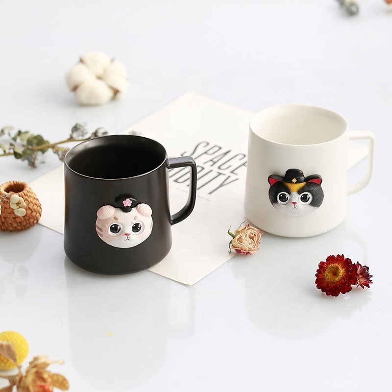 3d smooth cute cartoon cat mug couple double living room tea coffee mug