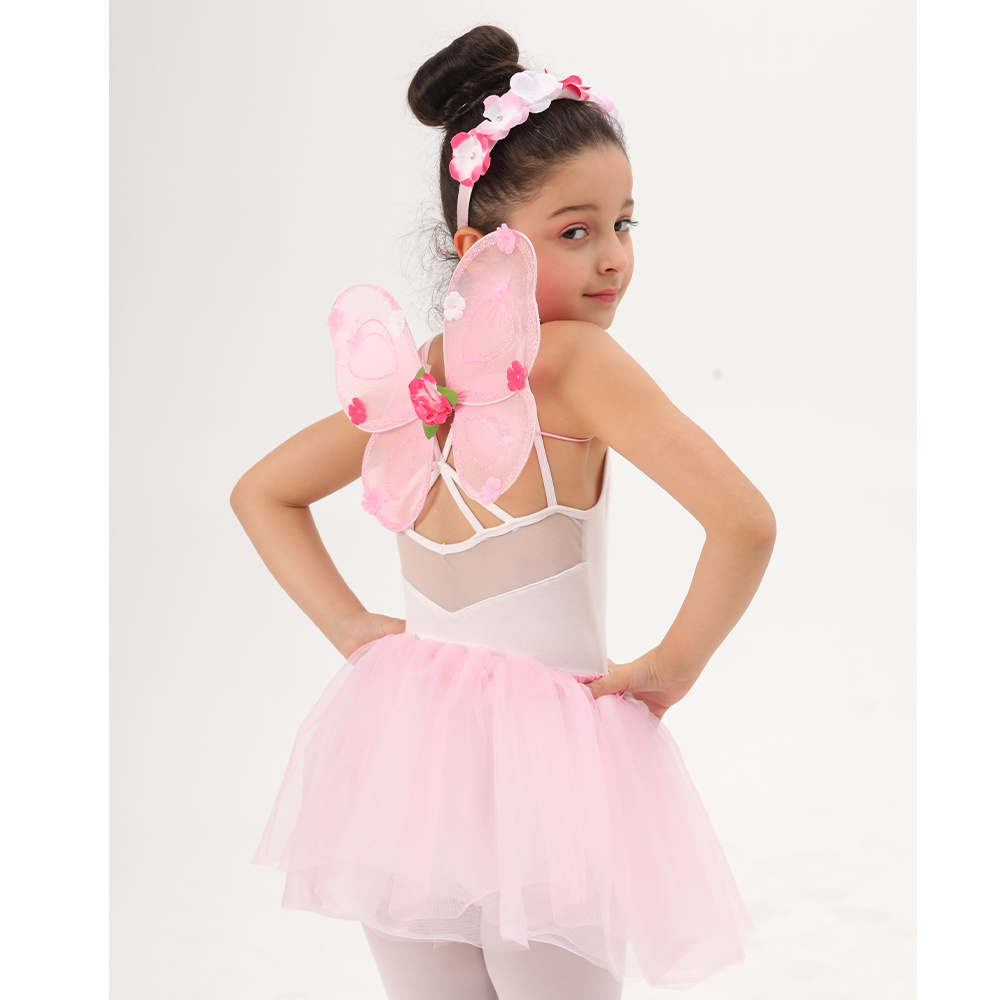 Pafu Dress Up By Design Kids Girl Halloween Clothes Pink Blue Hairbands with Flower Tutu Skirts Butterfly Wings