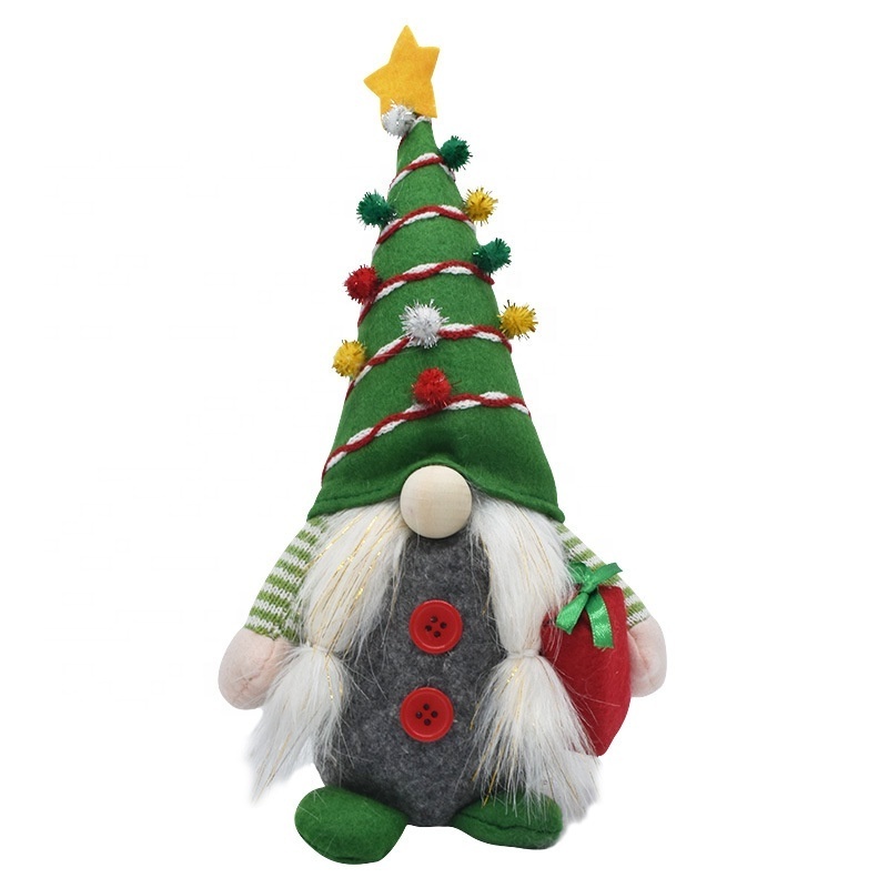 PaFu New Christmas Doll Ornaments Decoration Christmas Red Green Faceless Doll Christmas Dwarf Elf Gnome Doll Decoration