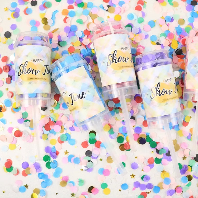 Pafu Graduation Gender Reveal Baby Shower Bridal Anniversary Wedding Confetti Poppers Push Pop Confetti Poppers