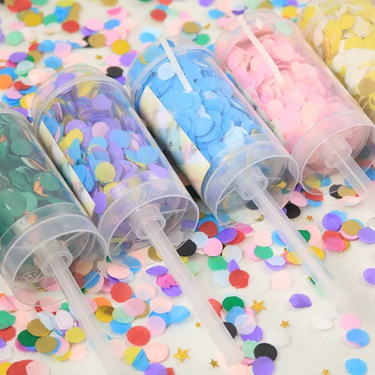 Pafu Graduation Gender Reveal Baby Shower Bridal Anniversary Wedding Confetti Poppers Push Pop Confetti Poppers