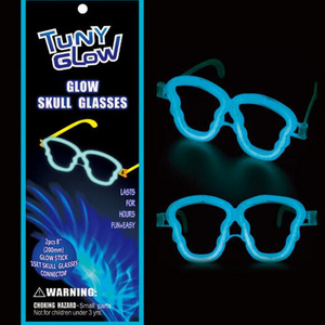 Pafu Halloween Party Decorations Skull Glasses Heart Shaped Glow Glasses Neon Party Glow in the Dark Party Eyeglasses