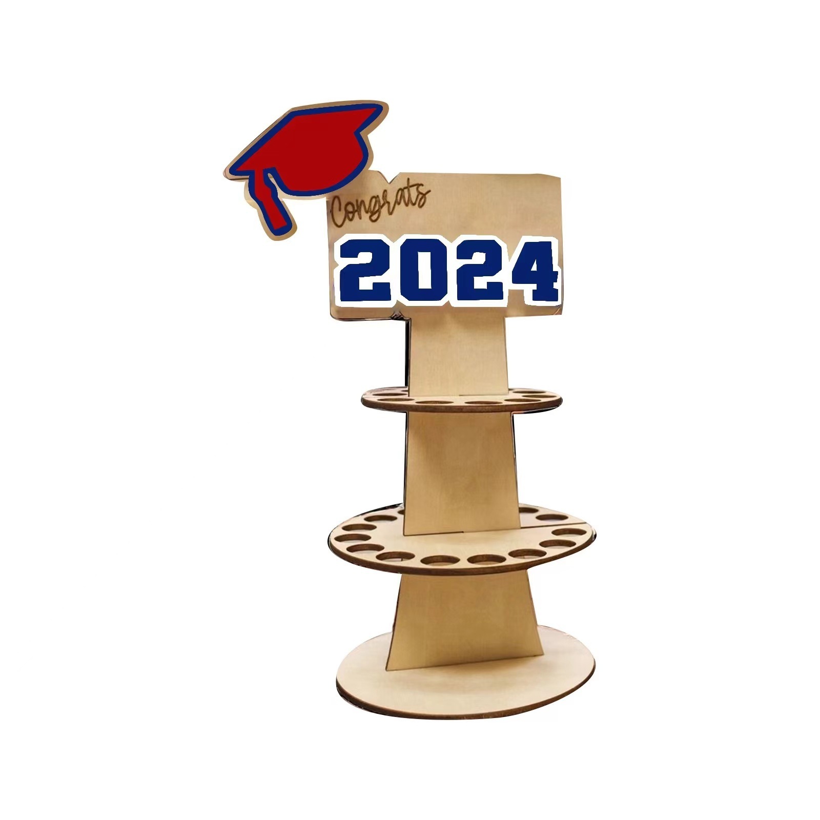 Graduation Decorations 2024 New Graduation Gift 2 Layer Wooden Money Holder Graduation Party Decoration New Product Home Decor