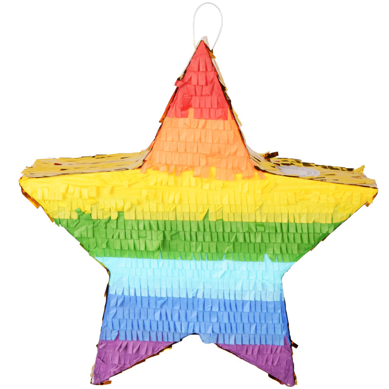 Pafu Kids Birthday Blindfold Confetti Mexican Party Gender Reveal Party Decorations Rainbow Star Pinata